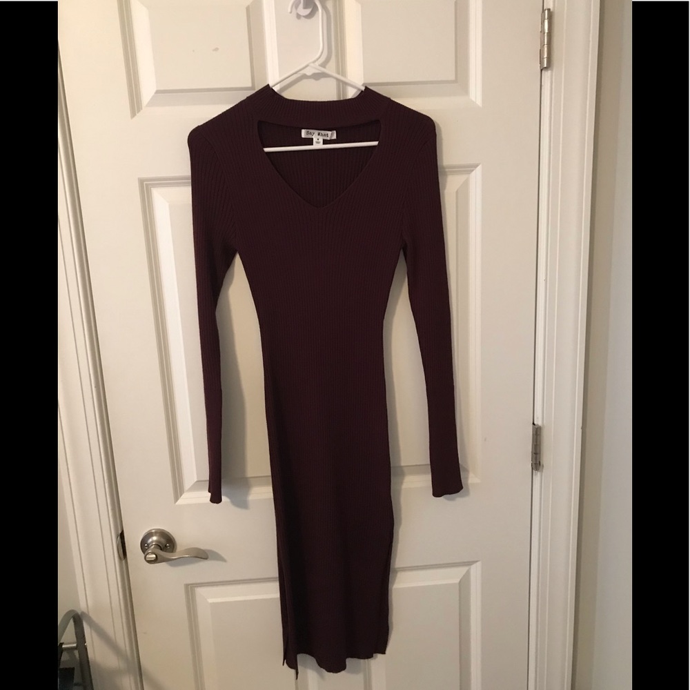 Right maroon dress